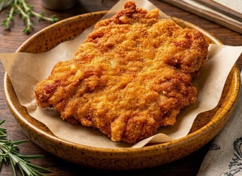 器に盛った骨なしフライドチキン