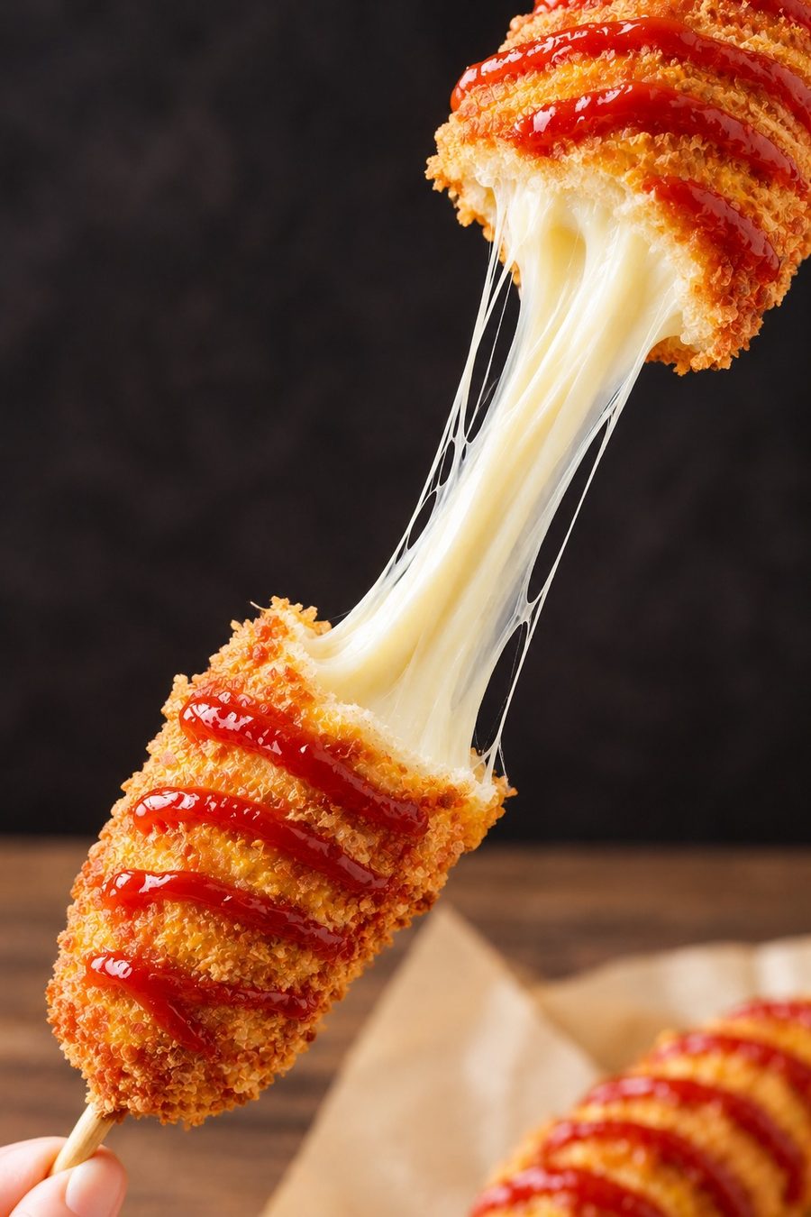 チーズがのびるチーズハットグ